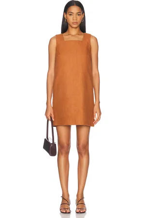 POSSE Rio Mini Dress in Chestnut - Brown. Size L (also in M, S, XS).