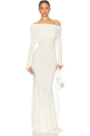 Helsa The Lotta Dress in Cream - Cream. Size L (also in M, S, XL, XS).