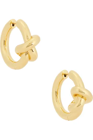Jennifer Fisher Knot Huggie Earrings in Yellow Gold - Metallic Gold. Size all.