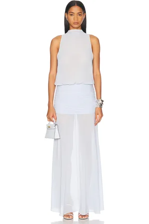 SER.O.YA Cherry Maxi Dress in Ice Blue - Blue. Size L (also in M, S, XL, XS).