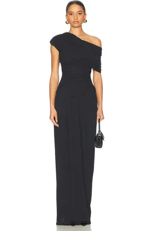 Helsa The Apolla Jersey Dress in Caviar - Black. Size L (also in M, S, XL, XS, XXS).