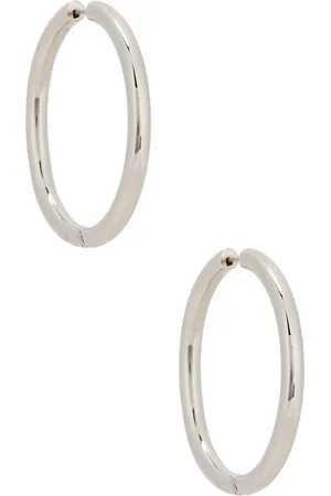 Jennifer Fisher Lilly Hinged Baby Hoop Earrings in Silver - Metallic Silver. Size all.