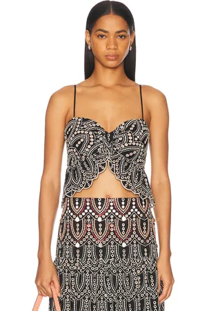 JOHANNA ORTIZ Lunch Date Top in Black & Ecru - Black. Size 8 (also in ).