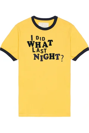 ERL I Did What Last Night Ringer T-Shirt Knit in Yellow - Yellow. Size L (also in ).
