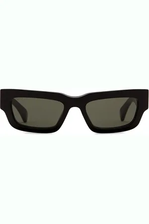 Gucci Rectangular Sunglasses in Shiny Black - Black. Size all.