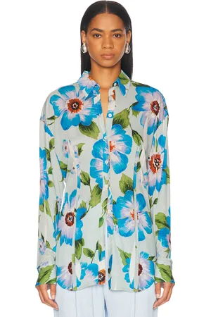 Acne Studios Suri Top in Multi Blue - Blue. Size 34 (also in 36, 38, 40, 42).
