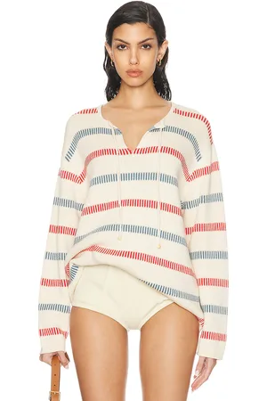 BODE Bay Stripe Sweater in Cream & Multi - Cream. Size XS (also in ).