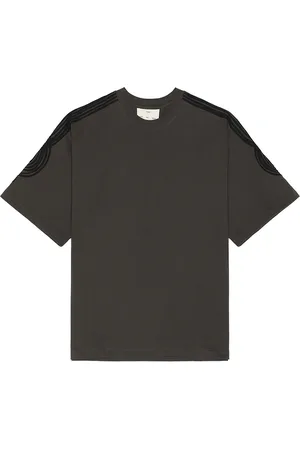 SONG FOR THE MUTE Applique Gym Tee in Washed Black - Charcoal. Size 46 (also in 48, 50, 52).