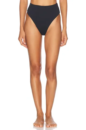 Haight Ribbed Classic Bikini Hotpant in Black - Black. Size L (also in M, S, XS).
