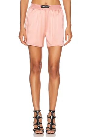 Tom Ford Satin PJ Short in Blush - Blush. Size L (also in M, S, XS).
