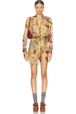 Etro Button Up Shirt in Print On Yellow Base - Yellow. Size 36 (also in ).