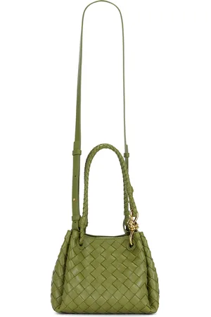 Bottega Veneta Small Andiamo Parachute Bag in Matcha & Muse Brass - Green. Size all.