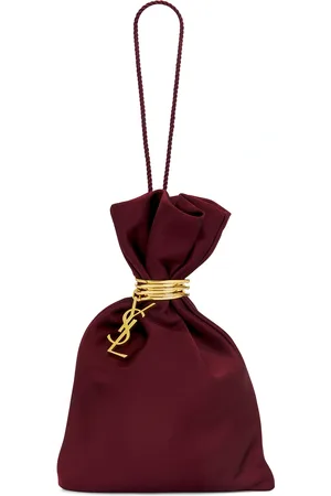 Saint Laurent Evening Pouch Bag in Red Pear & Soft Bordeaux - Wine. Size all.