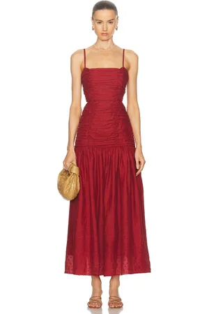 POSSE Aurelia Square Neck Dress in Merlot - Burgundy. Size M (also in ).