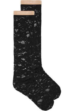 VALENTINO Rebrode Lace Sock in Nero - Black. Size L/XL (also in S/M).