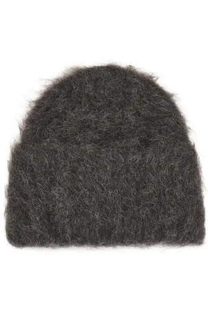 Totême Alpaca Knit Beanie in Dark Grey Melange - Grey. Size all.