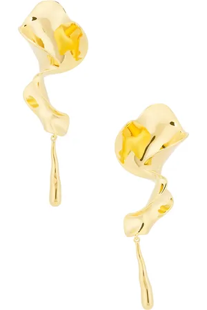 Khaite Tidal Earrings in Gold - Metallic Gold. Size all.