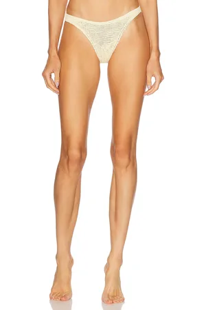 Bond Eye Scene Brief Bikini Bottom in Butter Two Tone - Yellow. Size all.