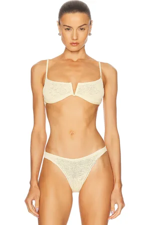 Bond Eye Nora Balconette Bikini Top in Butter Two Tone - Yellow. Size all.