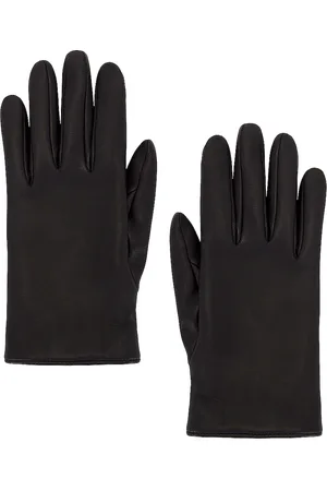 Saint Laurent Leather Gloves in Black & Gold - Black. Size 8 (also in 7).