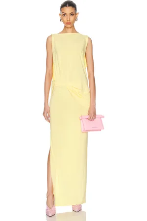 Jacquemus La Robe Peplo Longue in Yellow - Yellow. Size L (also in XL).