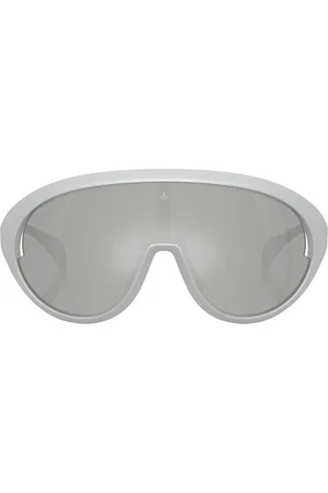 Moncler Contrast Sunglasses in Matte Silver - Metallic Silver. Size all.