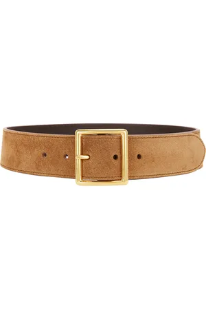 NILI LOTAN Marcela Belt in Martora & Antique Gold in Martora & Antique Gold Buckle - Cognac. Size 65 (also in 70, 80, 85).
