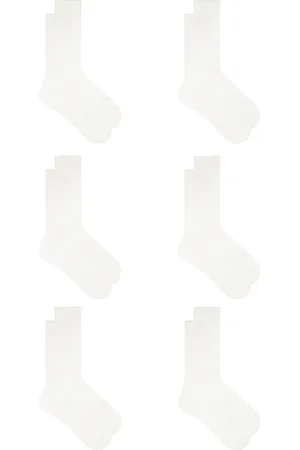 CDLP 6 X Cotton Socks in White - White. Size 39/41 (also in 45/47).