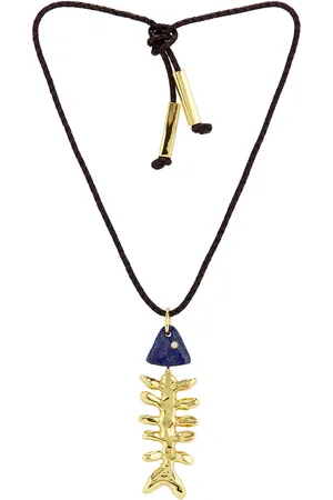 Eliou Bone Necklace in Gold Plated - Metallic Gold. Size all.