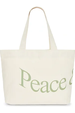 Museum of Peace and Quiet Wordmark Tote Bag in Bone - White. Size all.