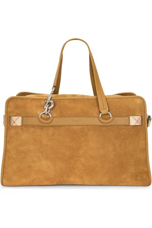 Burberry Suede B Clip Weekend Bag in Hebden - Brown. Size all.