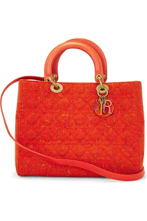 Dior Wool Cannage Lady Handbag in Orange - Orange. Size all.