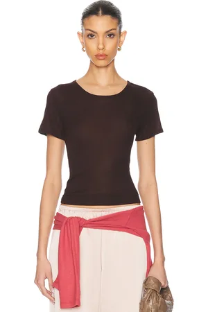 Leset Rozzi Classic Tee in Chocolate - Chocolate. Size L (also in M, S, XS).
