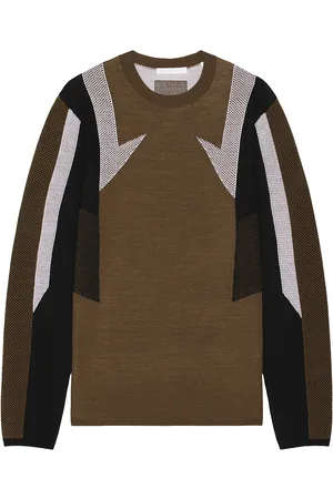 Helmut Lang Sport Crew in Black Ivory & Cognac - Brown. Size L (also in M, S, XL/1X).
