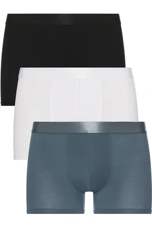 CDLP 3 X Boxer Briefs in Black Steel Blue & White - Blue. Size L (also in M, S, XL/1X).