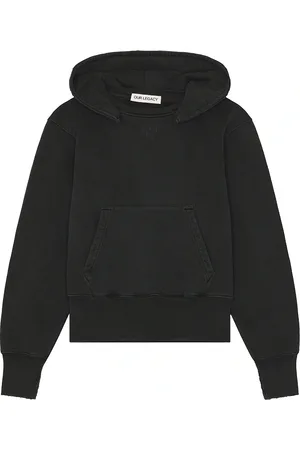 OUR LEGACY Relic Hoodie in Pigment Black Hefty Fleece - Black. Size 48 (also in 50, 52).