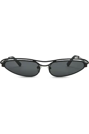 The Attico Norma Sunglasses in Black & Grey - Black. Size all.