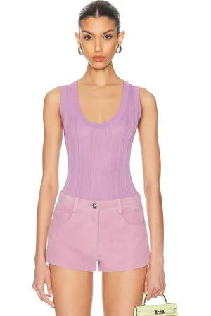 VERSACE Knit Tank Top in Dusty Lavender - Lavender. Size 36 (also in 40, 42).