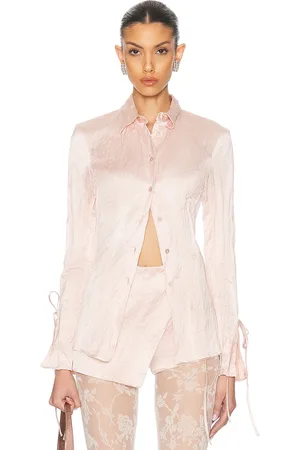 BLUMARINE Satin Blouse in Powder Pink - Blush. Size 38 (also in ).