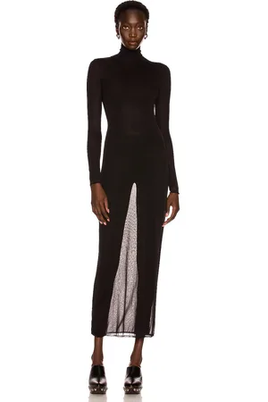 Alaïa Long Turtleneck Dress in Noir - Black. Size 40 (also in ).