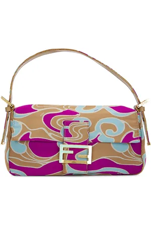 Fendi Mama Baguette Shoulder Bag in Multi - Brown,Pink. Size all.