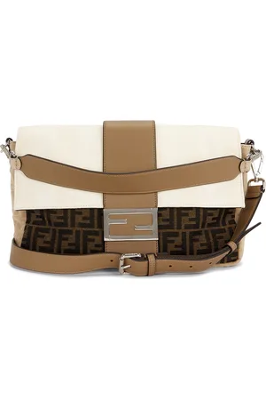 Fendi Zucca Baguette Shoulder Bag in Multi - Ivory,Taupe. Size all.