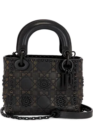 Dior Studded Cannage Lady Handbag in Black - Black. Size all.