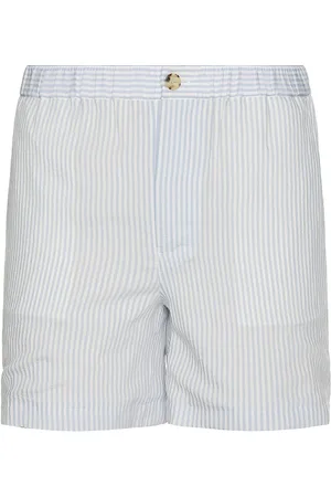 Frame Blue Striped Shorts in Blue Stripe - Blue. Size L (also in M, XL).