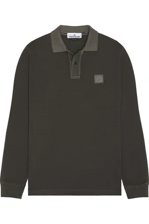 Stone Island Long Sleeve Polo in Charcoal - Grey. Size L (also in M, S, XL/1X).