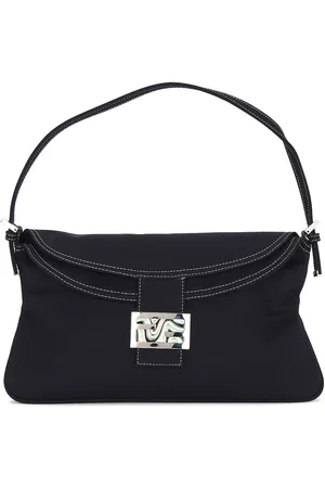 Fendi Denim Baguette Shoulder Bag in Navy - Navy. Size all.