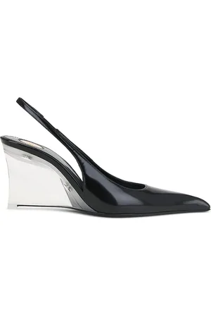 Saint Laurent Miller Wedge Pump in Nero - Black. Size 36 (also in 36.5, 37, 38, 39, 39.5, 40, 41, 42).