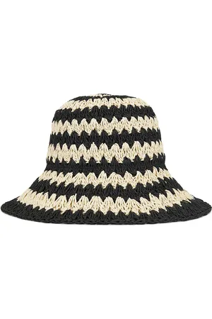 By Malene Birger Strawie Hat in Black - Black,Neutral. Size all.