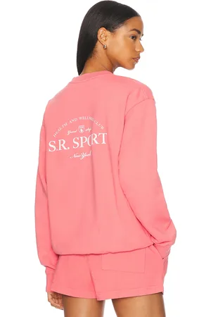Sporty & Rich Wimbledon Crewneck Sweatshirt in Desert Rose - Coral. Size M (also in S, XS).