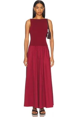 St Agni Bateau Cut Out Dress in Berry - Red. Size L (also in M, S, XL, XS).